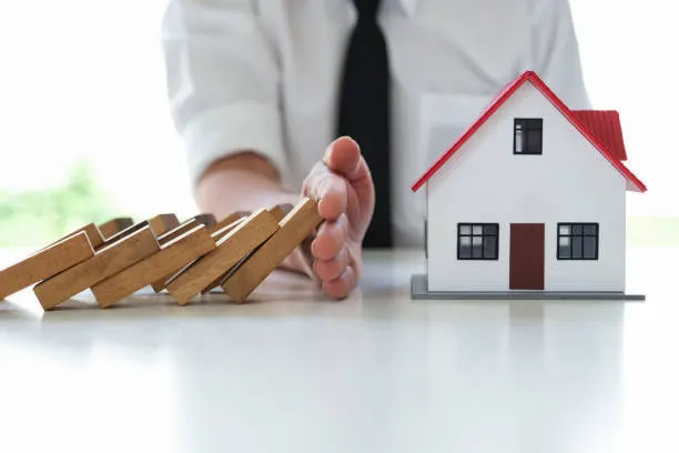 Happy family in their home